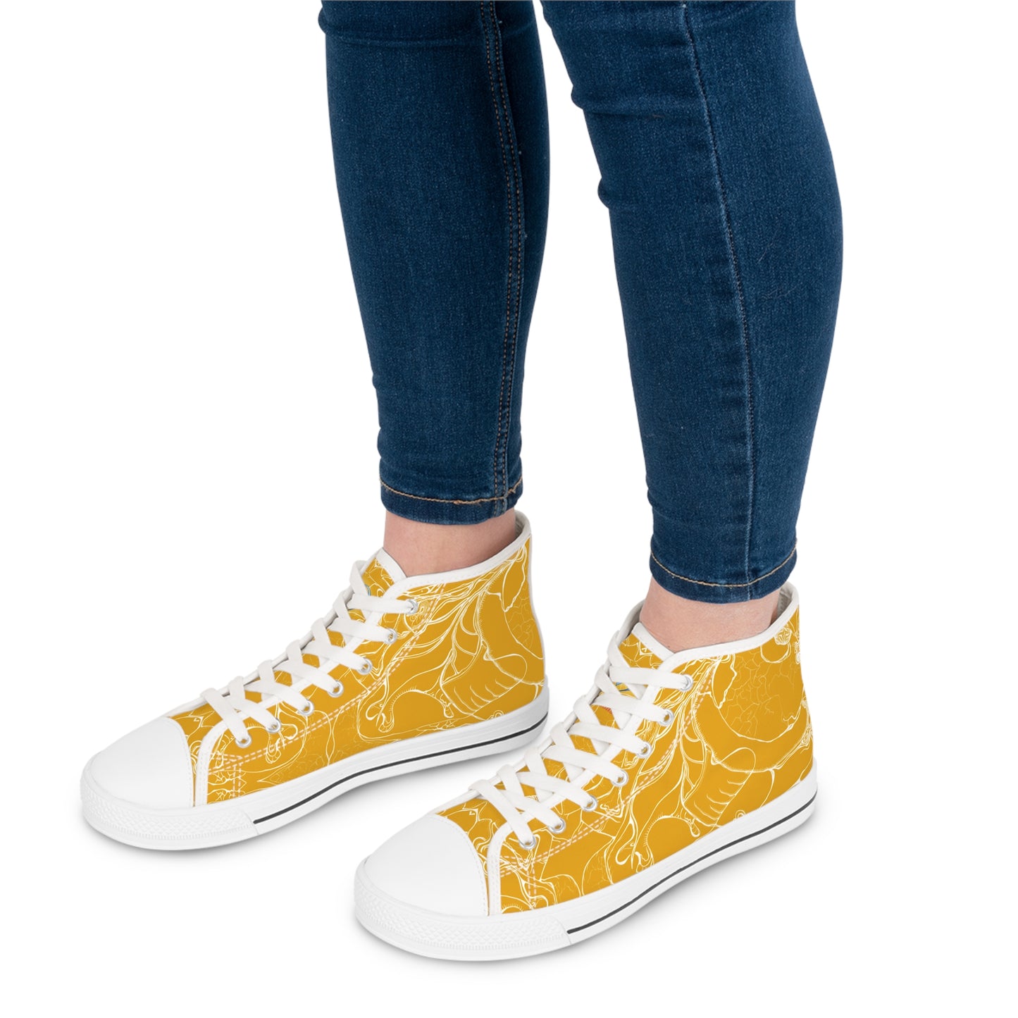 ELEMENTAL VISION Mustard Yellow ~ High-Top Sneakers for Women