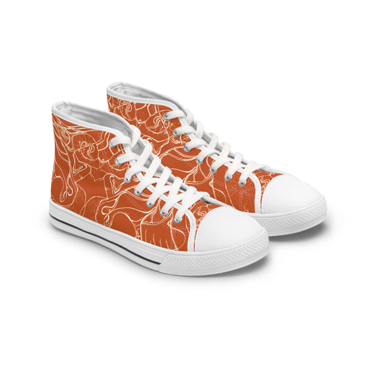 ELEMENTAL VISION Burnt Orange ~ High-Top Sneakers for Women