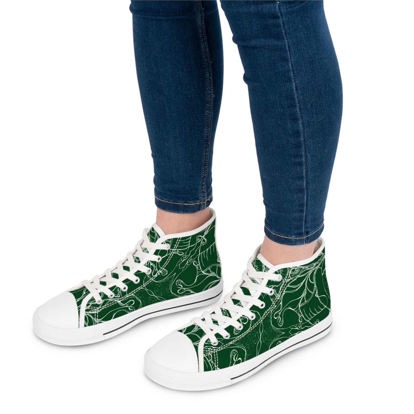 ELEMENTAL VISION Forest Green ~ High-Top Sneakers for Women