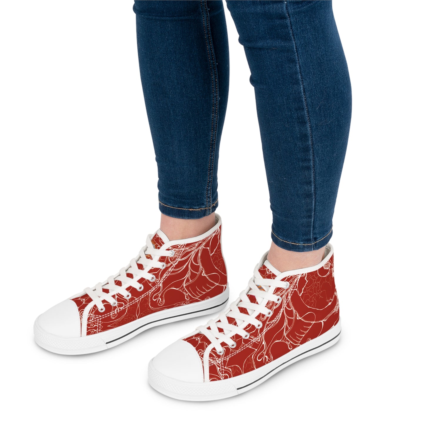 ELEMENTAL VISION Rust Red ~ High-Top Sneakers for Women