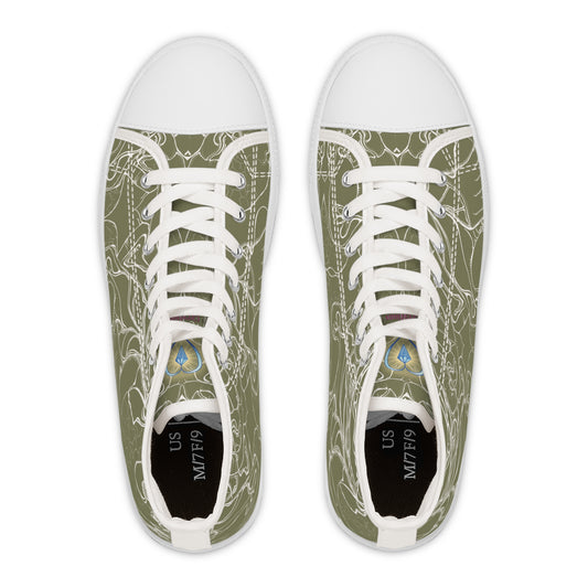 ELEMENTAL VISION Khaki ~ High-Top Sneakers for Women