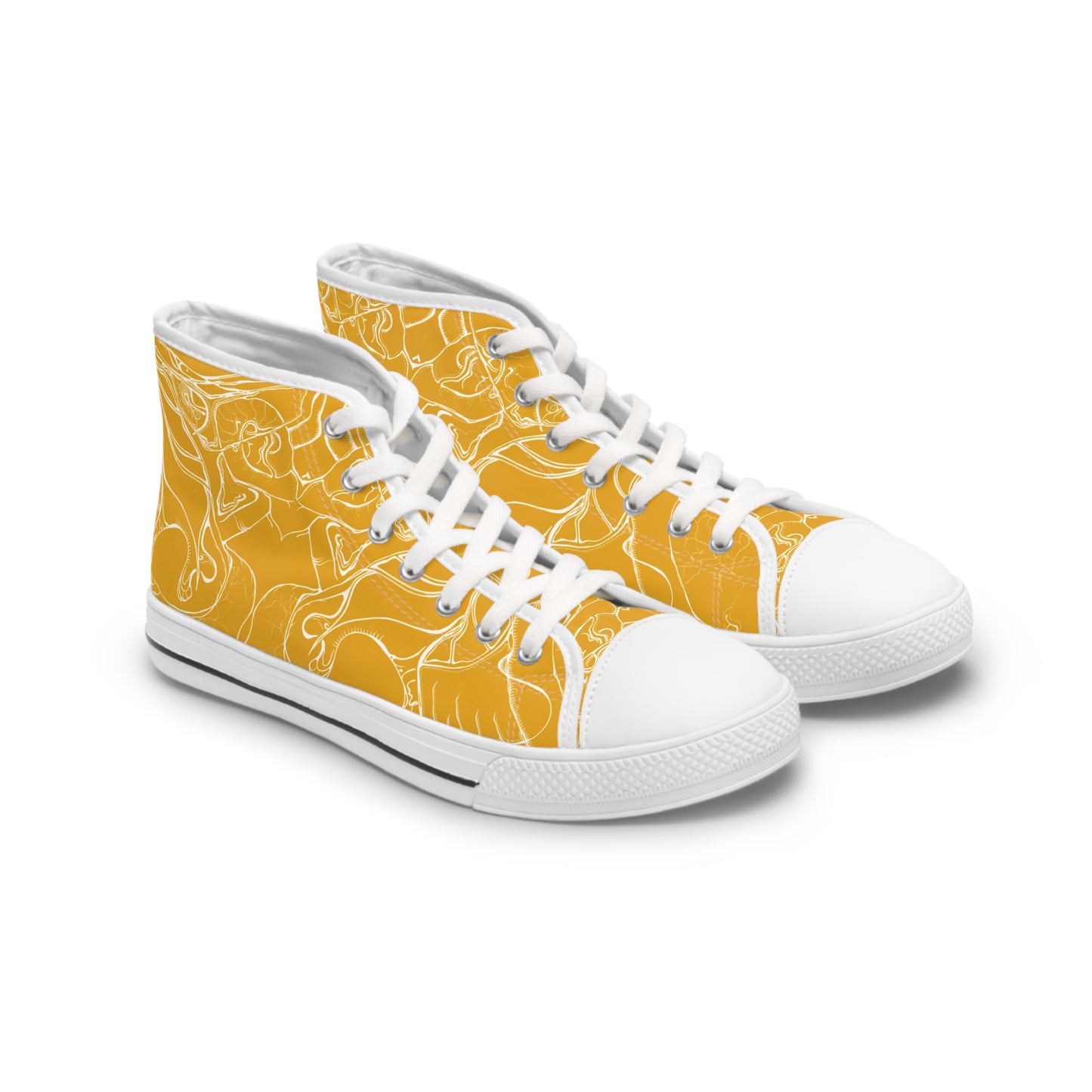 ELEMENTAL VISION Mustard Yellow ~ High-Top Sneakers for Women