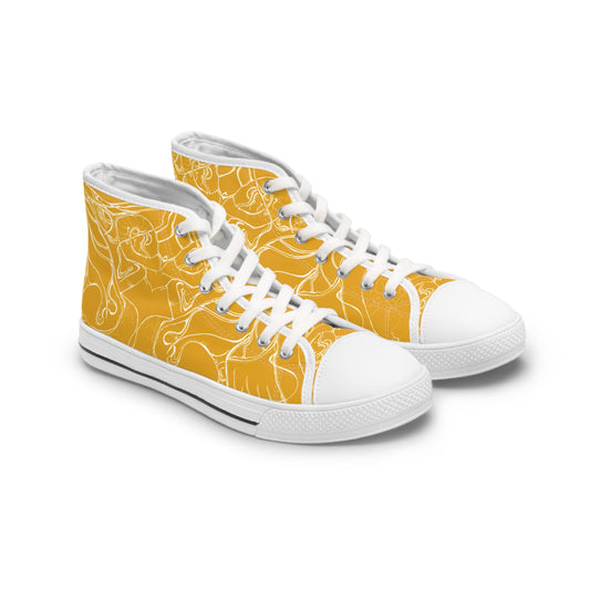 ELEMENTAL VISION Mustard Yellow ~ High-Top Sneakers for Women