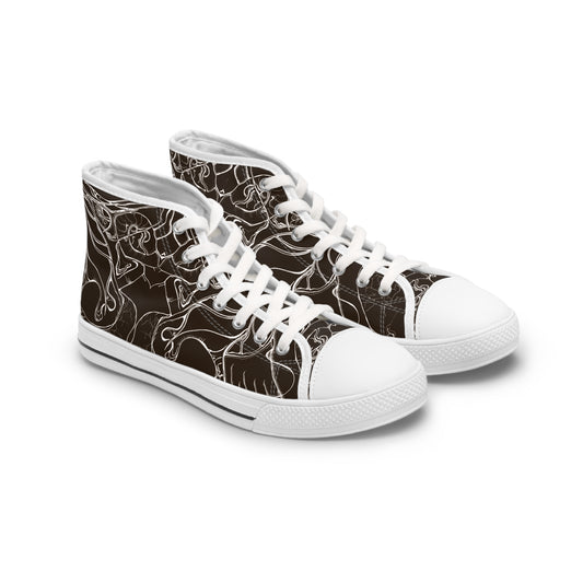 ELEMENTAL VISION Dark Choc Brown ~ High-Top Sneakers for Women