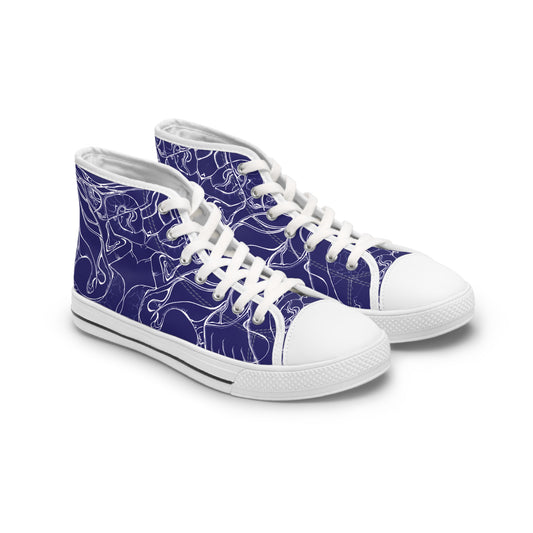 ELEMENTAL VISION Midnight Blue ~ High-Top Sneakers for Women
