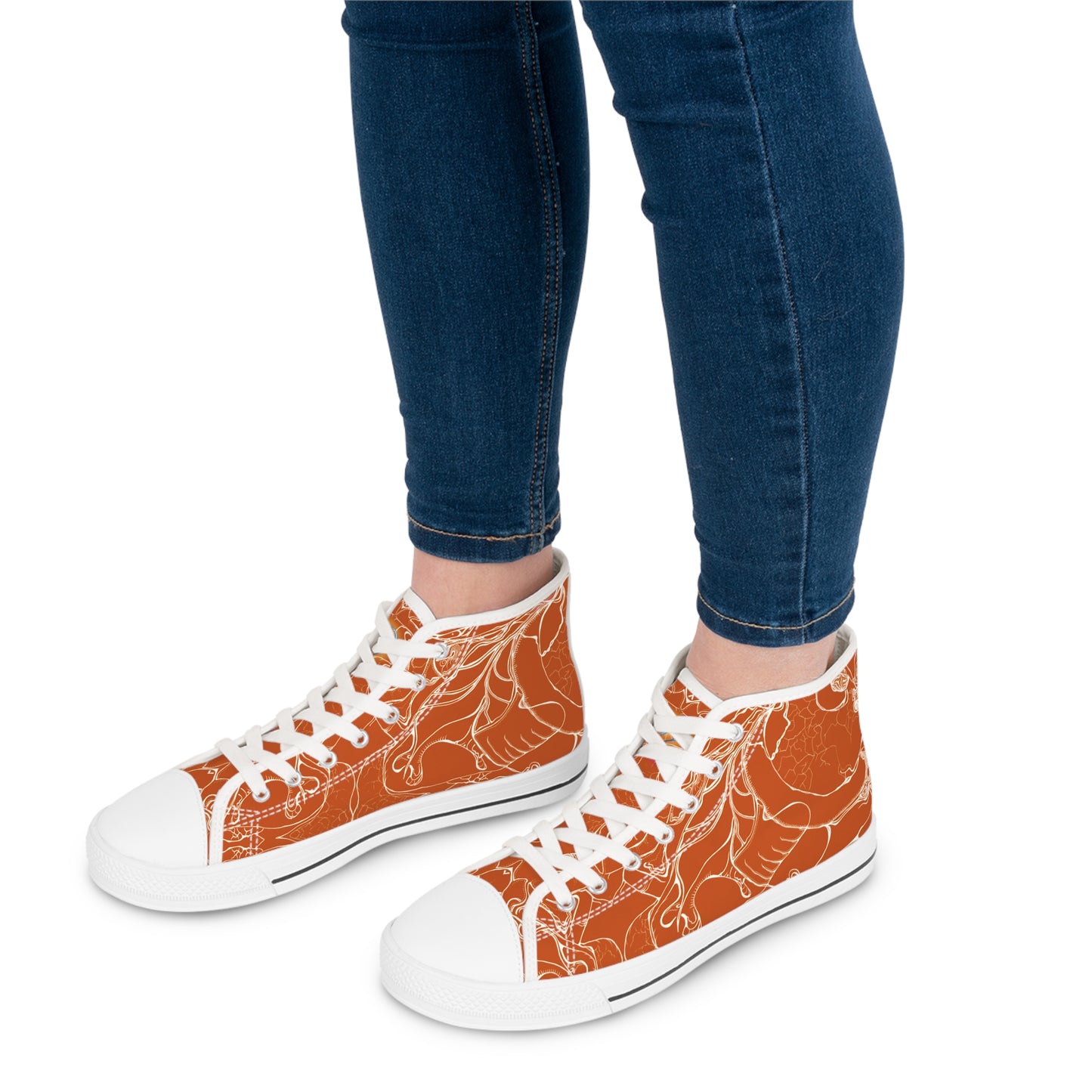 ELEMENTAL VISION Burnt Orange ~ High-Top Sneakers for Women