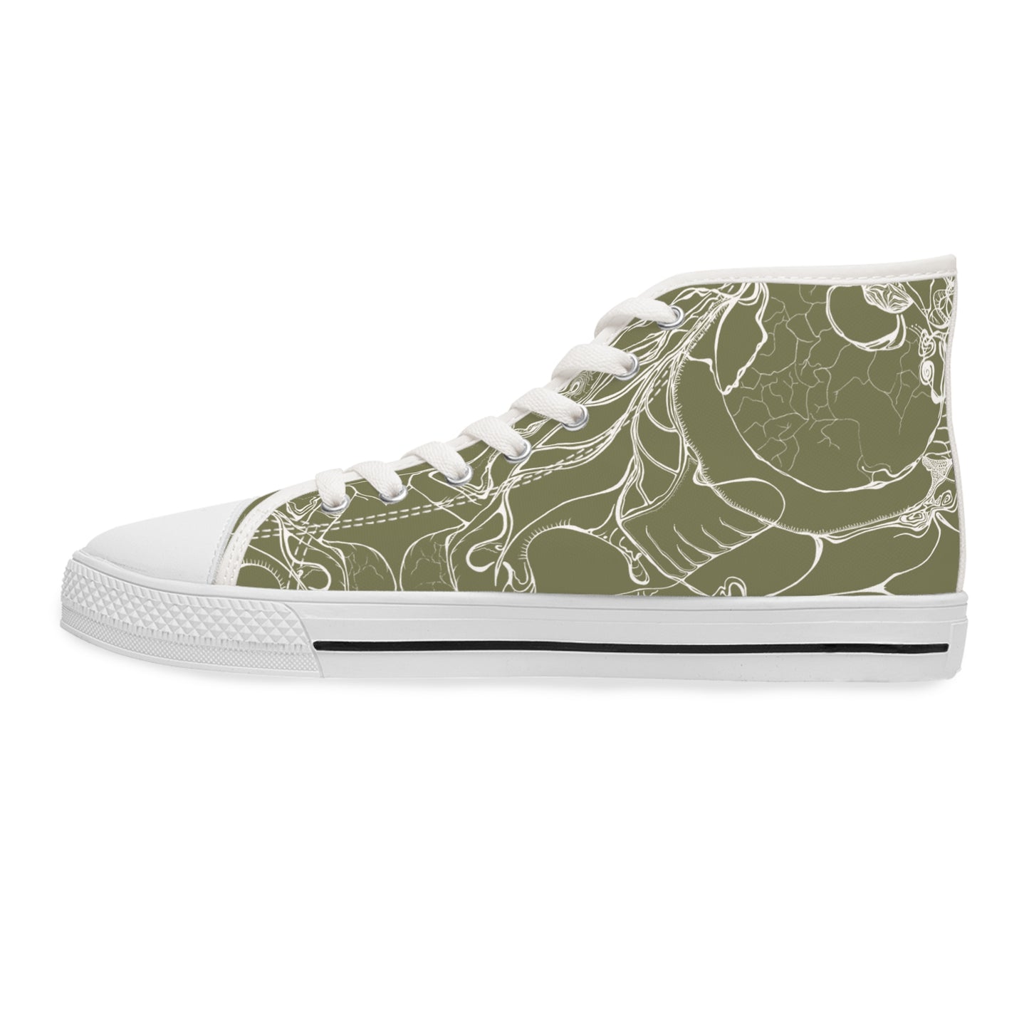 ELEMENTAL VISION Khaki ~ High-Top Sneakers for Women