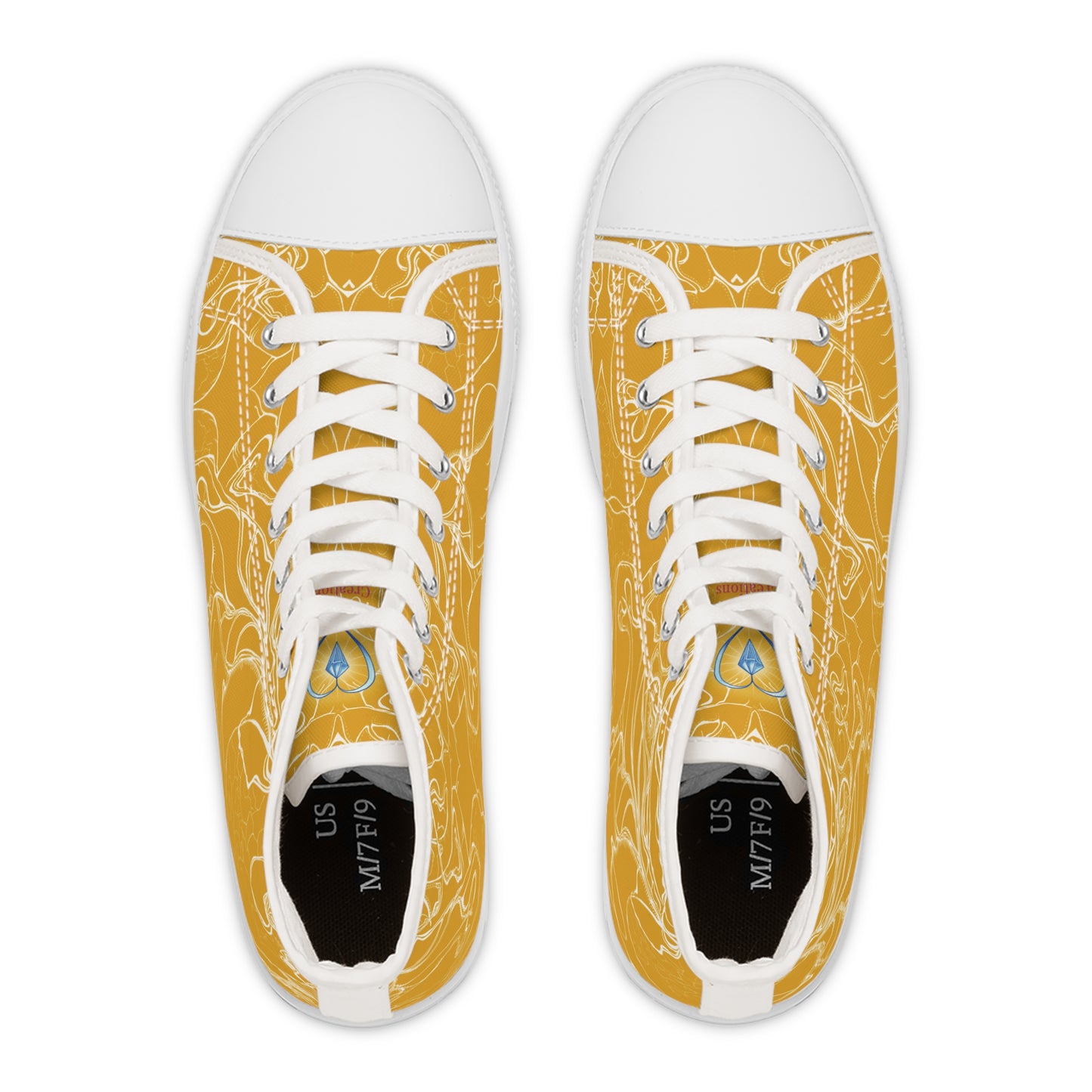 ELEMENTAL VISION Mustard Yellow ~ High-Top Sneakers for Women