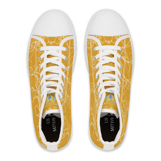 ELEMENTAL VISION Mustard Yellow ~ High-Top Sneakers for Women