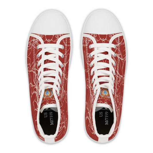 ELEMENTAL VISION Rust Red ~ High-Top Sneakers for Women
