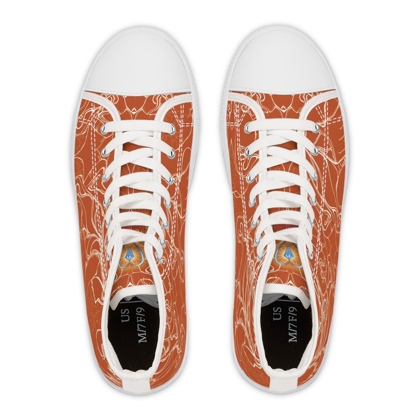 ELEMENTAL VISION Burnt Orange ~ High-Top Sneakers for Women