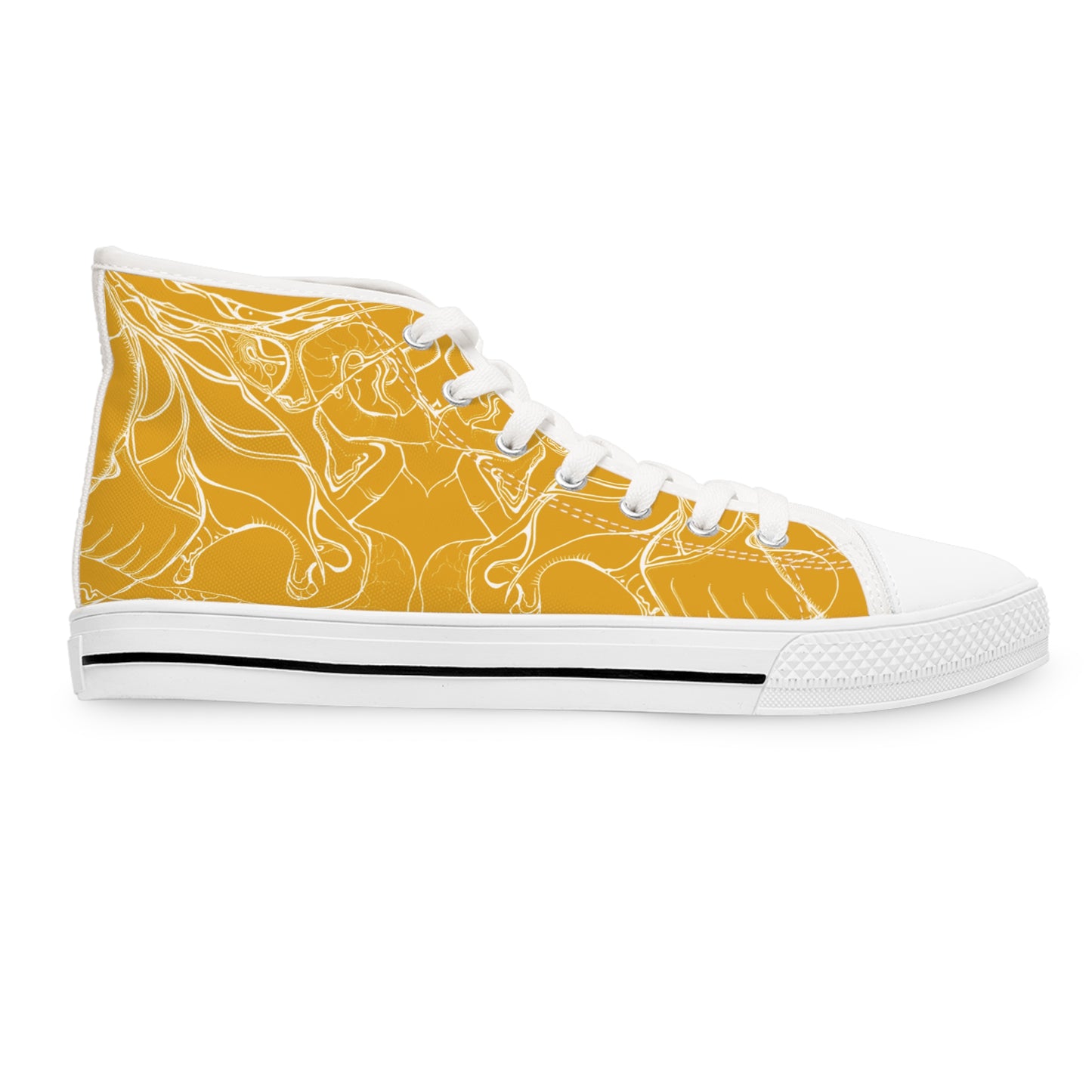 ELEMENTAL VISION Mustard Yellow ~ High-Top Sneakers for Women