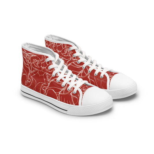 ELEMENTAL VISION Rust Red ~ High-Top Sneakers for Women