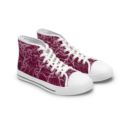 ELEMENTAL VISION Burgundy ~ High-Top Sneakers for Women