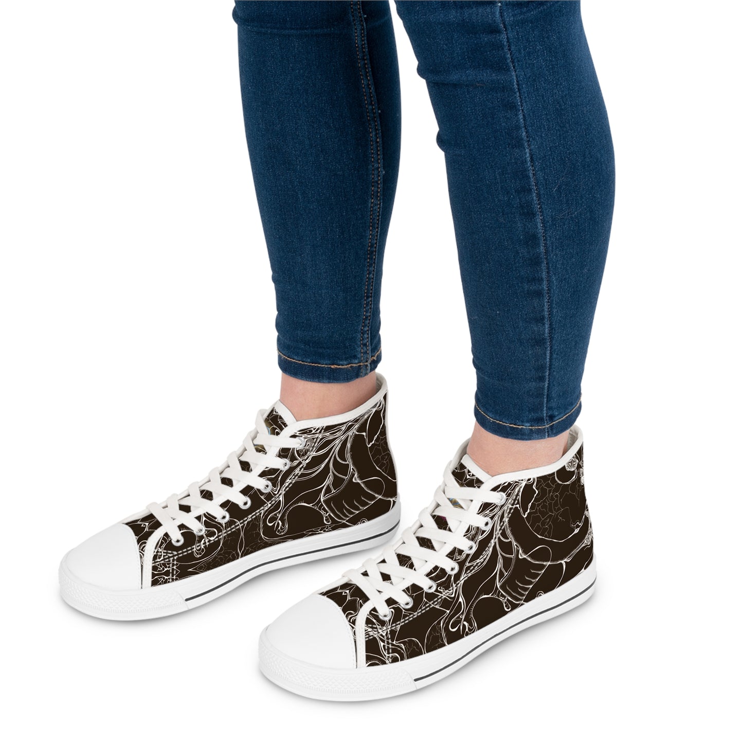 ELEMENTAL VISION Dark Choc Brown ~ High-Top Sneakers for Women