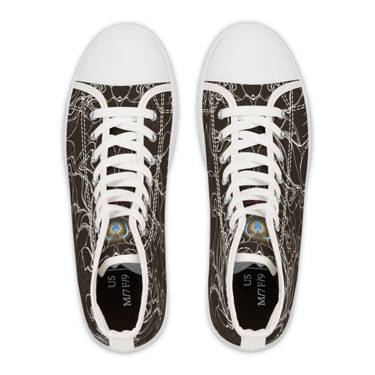 ELEMENTAL VISION Dark Choc Brown ~ High-Top Sneakers for Women