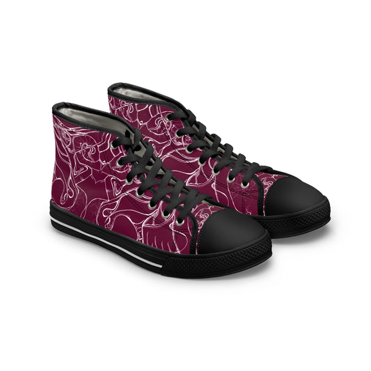 ELEMENTAL VISION Burgundy ~ High-Top Sneakers for Women