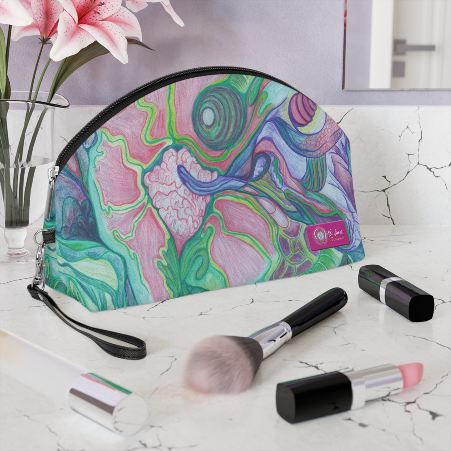 ELEMENTAL GARDEN | Makeup Versatile Assessory Bag | Radiant Pouch | NATURE'S BLOSSOMS