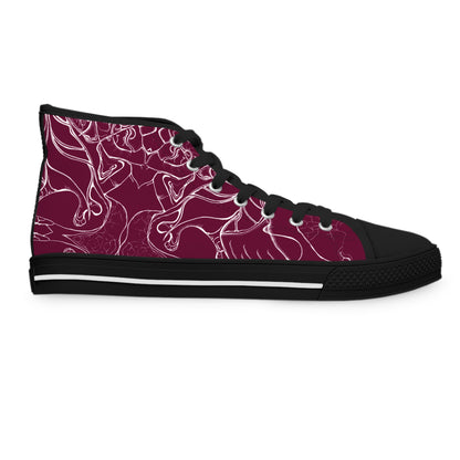 ELEMENTAL VISION Burgundy ~ High-Top Sneakers for Women