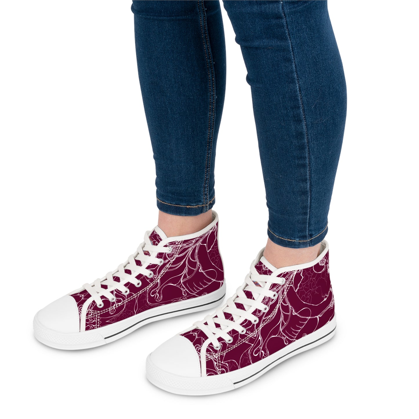ELEMENTAL VISION Burgundy ~ High-Top Sneakers for Women