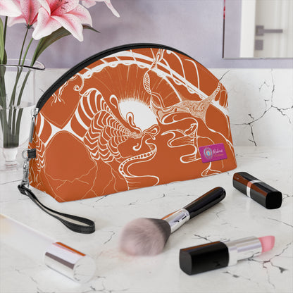 ELEMENTAL VISION | Makeup Bag | Versatile Accessory Radiant Pouch | BURNT ORANGE SUN SALUTATIONS