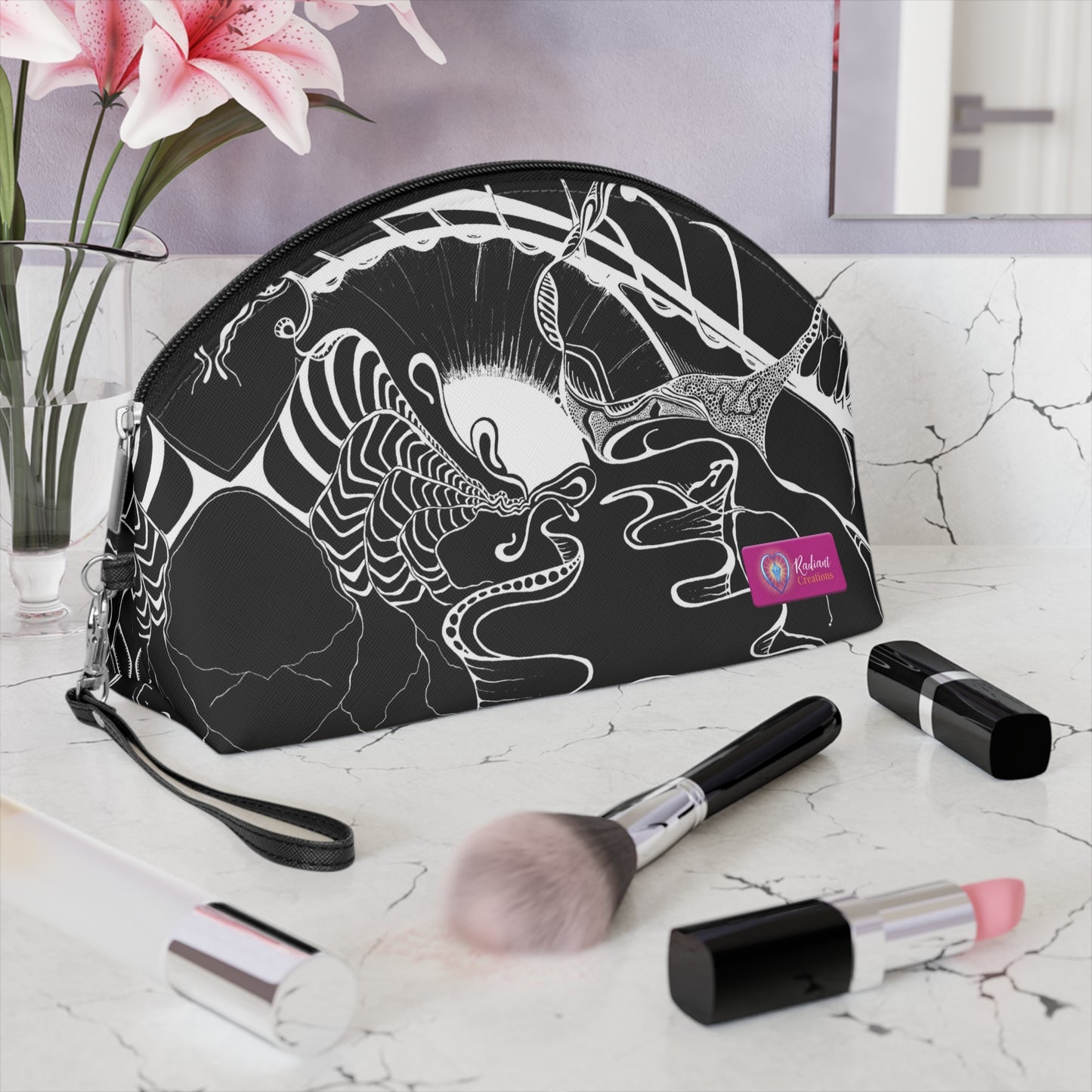 ELEMENTAL VISION | Makeup Bag | Versatile Accessory Radiant Pouch | BLACK CLARITY