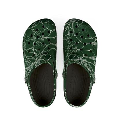 ELEMENTAL VISION | Unisex Rubber Clogs | For Adults | FOREST GREEN PLENTY