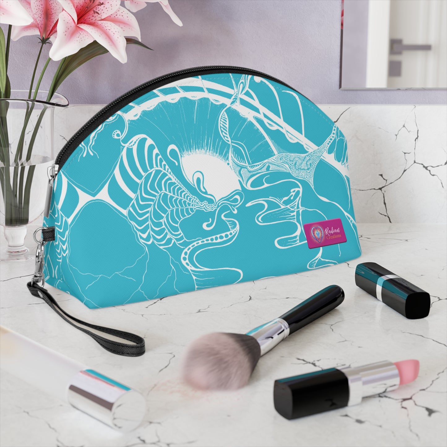 ELEMENTAL VISION | Makeup Bag | Versatile Accessory Radiant Pouch | TEAL BRIGHT