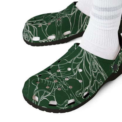 ELEMENTAL VISION | Unisex Rubber Clogs | For Adults | FOREST GREEN PLENTY