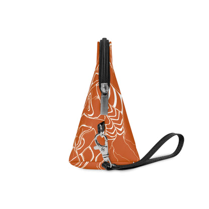 ELEMENTAL VISION | Makeup Bag | Versatile Accessory Radiant Pouch | BURNT ORANGE SUN SALUTATIONS