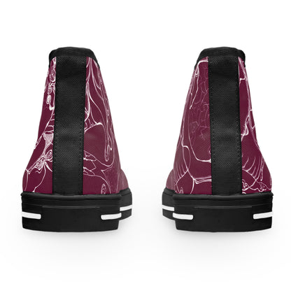 ELEMENTAL VISION Burgundy ~ High-Top Sneakers for Women