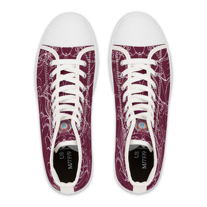 ELEMENTAL VISION Burgundy ~ High-Top Sneakers for Women