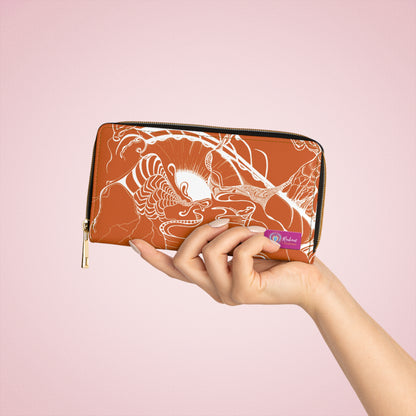 Elemental Vision | Zipper Wallet | Burnt Orange Sun Salutations
