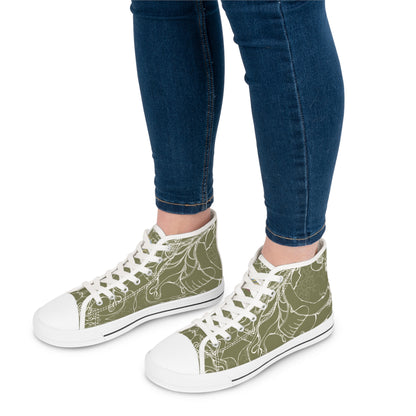 ELEMENTAL VISION Khaki ~ High-Top Sneakers for Women