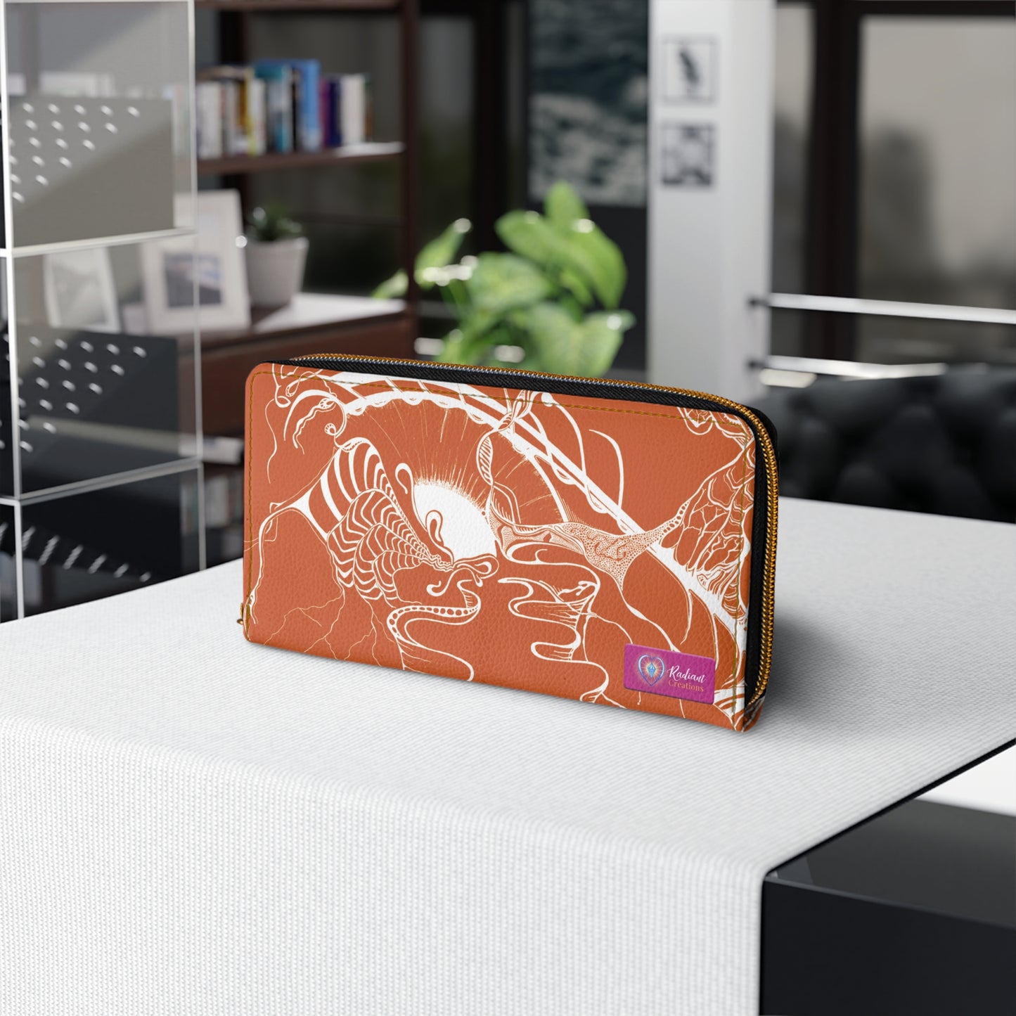 Elemental Vision | Zipper Wallet | Burnt Orange Sun Salutations