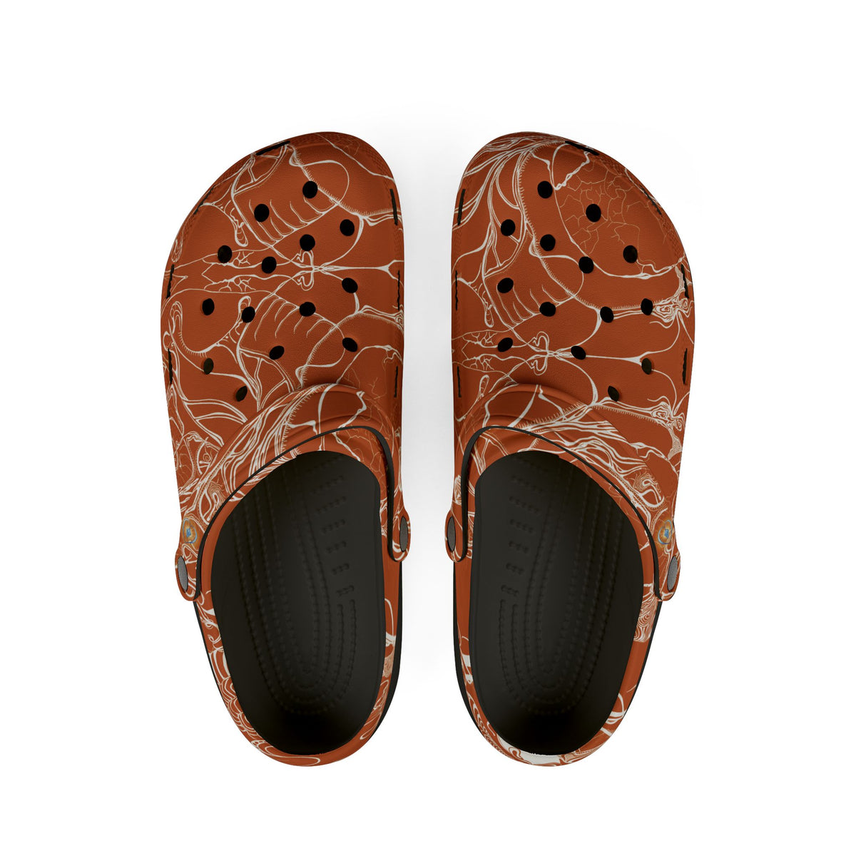 ELEMENTAL VISION | Unisex Rubber Clogs | For Adults | BURNT ORANGE SUN SALUTATIONS