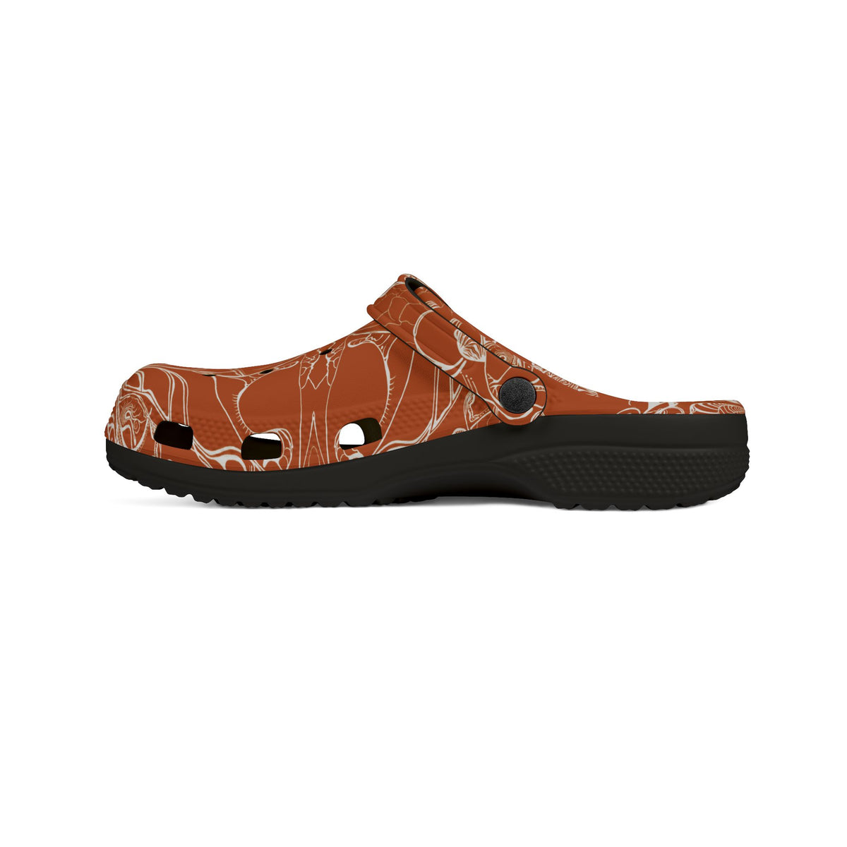 ELEMENTAL VISION | Unisex Rubber Clogs | For Adults | BURNT ORANGE SUN SALUTATIONS