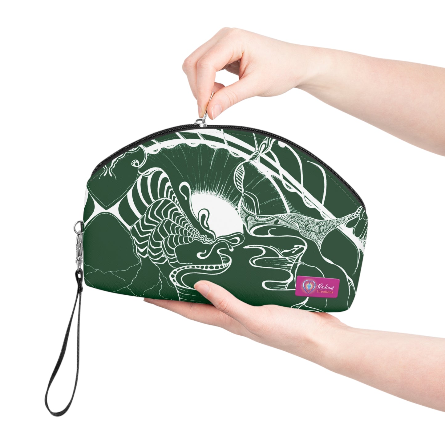 ELEMENTAL VISION | Makeup Bag | Versatile Accessory Radiant Pouch | FOREST GREEN PLENTY