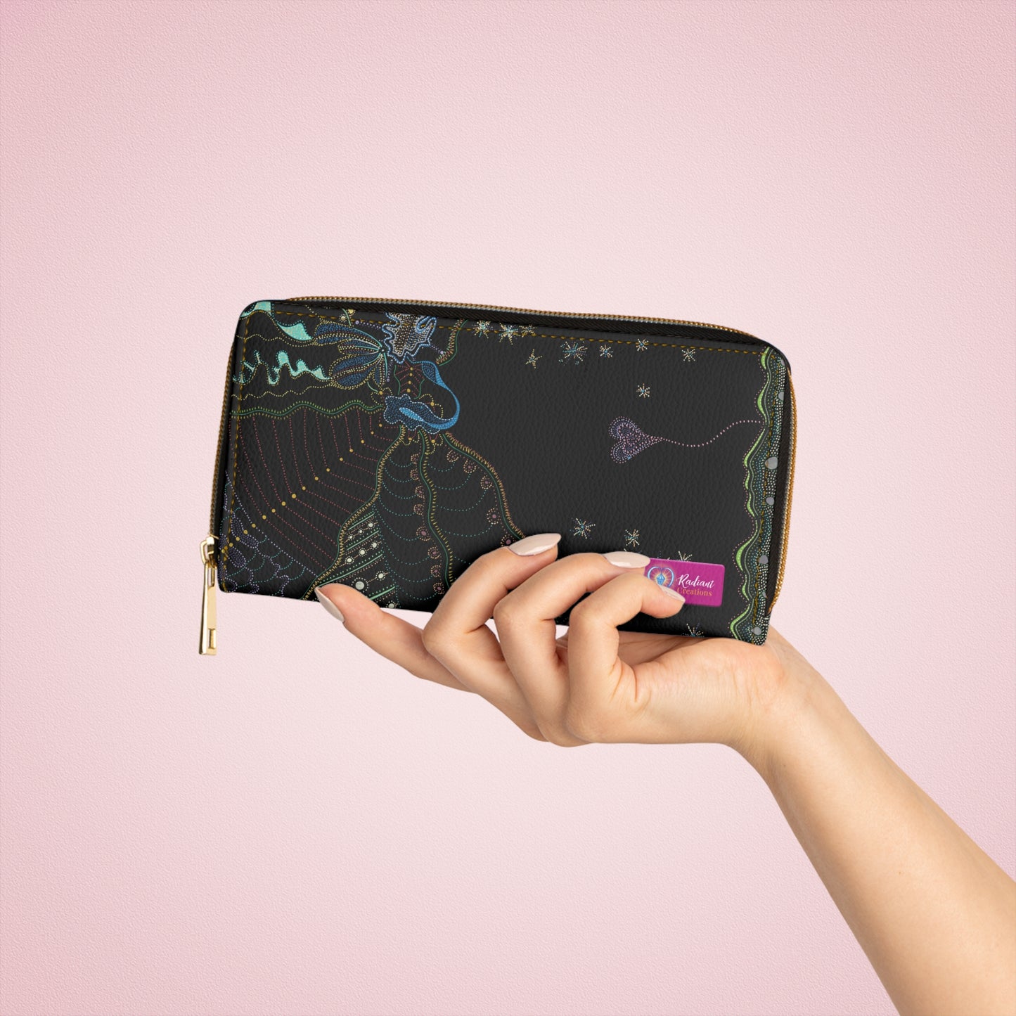 LIGHTS UP ~ Zipper Wallet | Radiant Pouch | Creative Abundance & Prosperity | Living Stories of Light