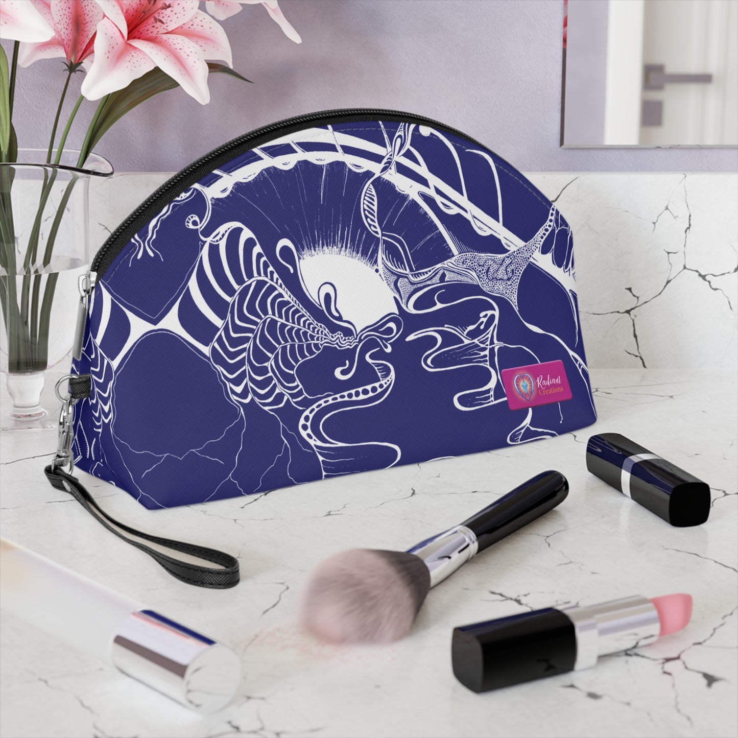 ELEMENTAL VISION | Makeup Bag | Versatile Accessory Radiant Pouch | MIDNIGHT BLUE LOVE