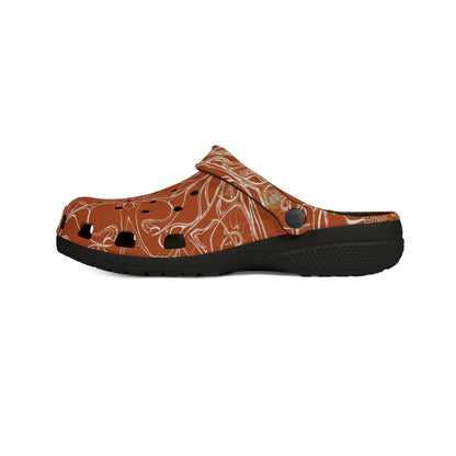ELEMENTAL VISION | Unisex Rubber Clogs | For Adults | BURNT ORANGE SUN SALUTATIONS