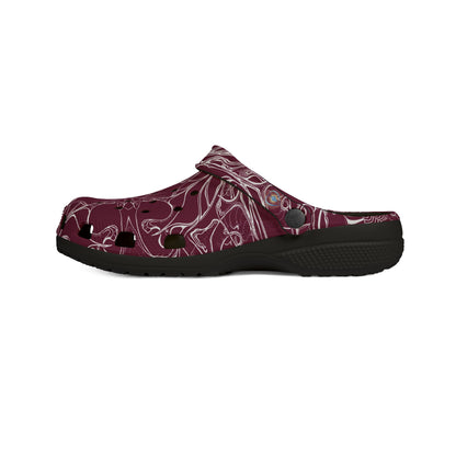 ELEMENTAL VISION | Unisex Rubber Clogs | For Adults | BURGUNDY TRUST