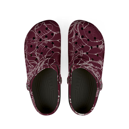 ELEMENTAL VISION | Unisex Rubber Clogs | For Adults | BURGUNDY TRUST