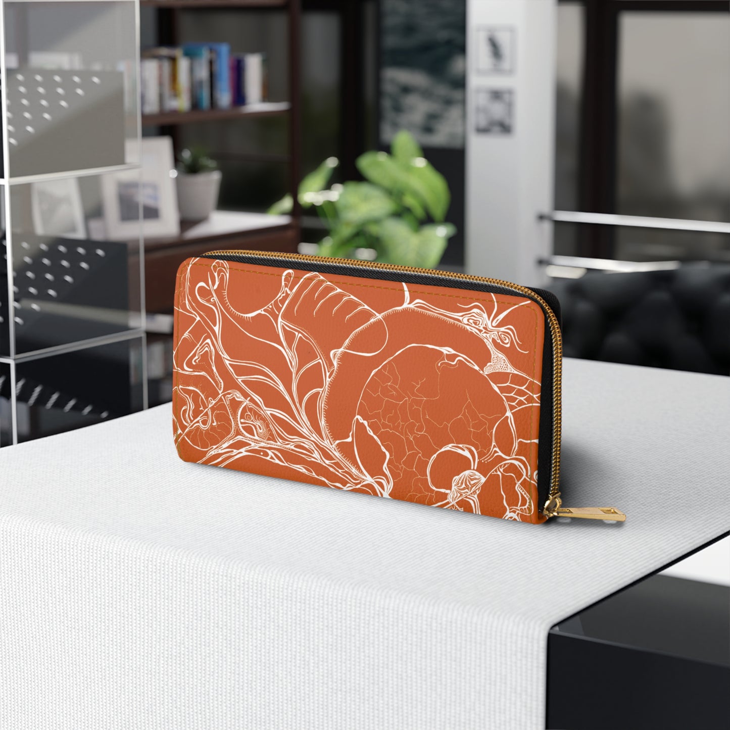 Elemental Vision | Zipper Wallet | Burnt Orange Sun Salutations