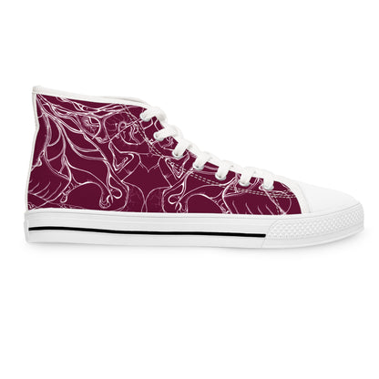 ELEMENTAL VISION Burgundy ~ High-Top Sneakers for Women